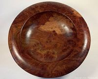 Top-down view showing the rich intricate patterns of burl wood and bowl shape