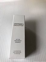 Photo of Vintner's Daughter Active Treatment Essence box, showing product front with branding and product description.