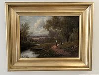 Full view of framed painting on wall