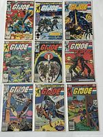 All nine issues laid out in a 3×3 grid, bagged and boarded