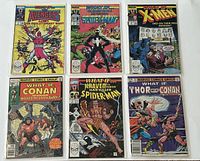 Six Marvel What If comics displayed face-up showing front covers.