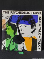 Front cover of The Psychedelic Furs Vinyl LP 'Talk Talk Talk' with multicolor artistic portraits of band members.
