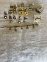 Top and side view displaying all pins and charm bracelet