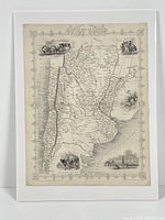 Front view of the antique hand-colored map of Chile and La Plata showing the full map and decorative border.