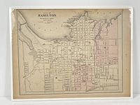 Full view of the antique hand-colored map approximately 12x15 inches with slight discoloration and corner wear.