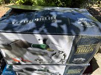 Box with Lucky Duck branding and image of mallard duck decoys on the front, advertising the Super Flucker combo pack.