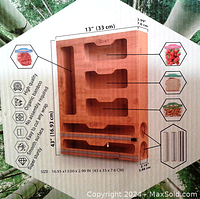 Photo of the product packaging showing the layout and labeled compartments for quart, sandwich, snack bags, foil, and plastic wrap.