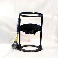 Front view of metal log splitter frame and attached 3lb hammer