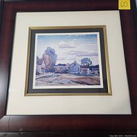 Framed lithograph print titled 'Twilight' showing overall lot condition including visible marks on the wood frame.