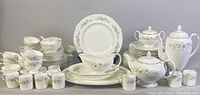 Overview of the full dinnerware and serveware set