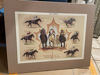 Full view of the Woodbine Breeders Cup XIII plaque showing seven detailed horse and jockey images with maple leaf in center.