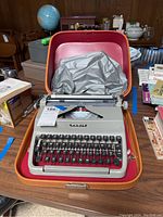 Facit typewriter in the open hard case viewed from front