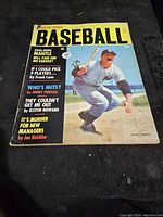 Front color cover photo of 1962 Complete Sports Baseball Magazine featuring Mickey Mantle in Yankees uniform holding bat on baseball field.