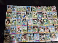 Photo of all 50 different 1976 Topps baseball cards arranged in a grid showing front of cards.