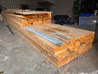 Full stack of multiple-length boards in a garage