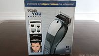 Front view of the boxed True You professional style clippers with image of the clipper unit and men haircut on front