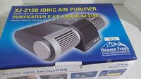 Photo of the box showing the product name Heaven Fresh XJ-2100 Ionic Air Purifier and an image of the device.