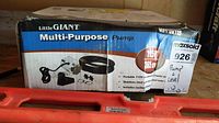 Box and label of Little Giant Multi-Purpose Pump Model MPFVK115 showing included accessories and details
