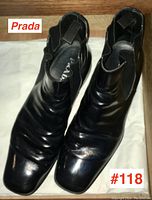 Top-down view of pair in paper-lined drawer