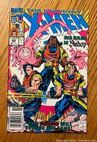 Front cover of The Uncanny X-Men #282 comic book showing Bishop and two other characters, with a bright yellow and blue title.