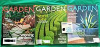 Three Garden Design magazines side by side showing front covers.