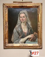 Full front view of the portrait and frame against wall