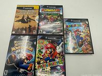 Front view of all five GameCube game cases