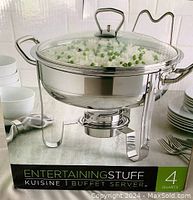 Box image showing the product as a Kuisine buffet server with 4 quart capacity and entertaining branding.