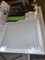 Photo showing one pack of NOMA electrostatic furnace filters with packaging details including size 16x25x1 and MERV 8 rating.