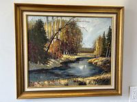 Full front view of framed painting