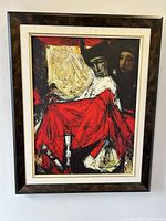 Frontal image of the framed modernist matador art print showing full artwork and frame.