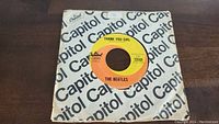 Photo of The Beatles 45 RPM vinyl record Thank You Girl with Capitol Records sleeve