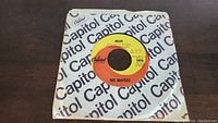 Photo of 'Help!' 45rpm vinyl single by The Beatles in original Capitol Records sleeve