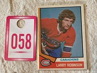 Front view of the hockey card with room number 058 tag visible for auction inventory purposes.