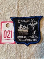 Full frontal image of the patch showing Snoopy on his doghouse with medical insignia and text