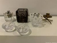 Front view of the set with all six items visible on flat surface