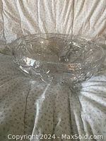 Top view of the large Irish crystal bowl showing intricate cut patterns and crystal clarity.