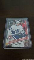 Front side of the Auston Matthews rookie card showing player image and Memorable Moments design.