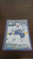 Front side of Semyon Der-Arguchintsev Young Guns hockey rookie card in plastic sleeve.