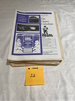Stack of 10 issues of The Upper Canadian magazine shown from front cover. The cover highlights feature Current Trends in Canadian Antiques with a price of $3.95 and some black and white photos.