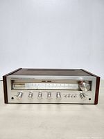 Front view of receiver showing tuning dial, meters and control knobs