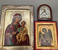 Group view of three icons displayed together on neutral background