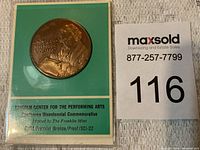 Front side of the bronze proof commemorative medal showing detailed portrait of Beethoven and inscription