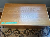 Top view of wooden blanket box showing clear wood grain and dimensions label.