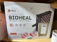 Box showing product name LifePro Bioheal Red Light Therapy Panel and image of panel.