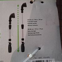 Photo of packaging detail showing wand extension from 19" to 24" and other features