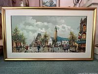 Frontal view of the framed oil painting showing the full composition and condition