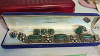 Set of Mexican sterling silver jewelry in velvet-lined case