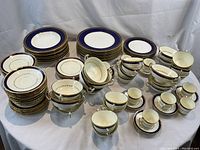 Full view of entire dinnerware collection arranged on table