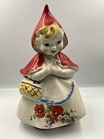 Front view of assembled cookie jar showing painted details